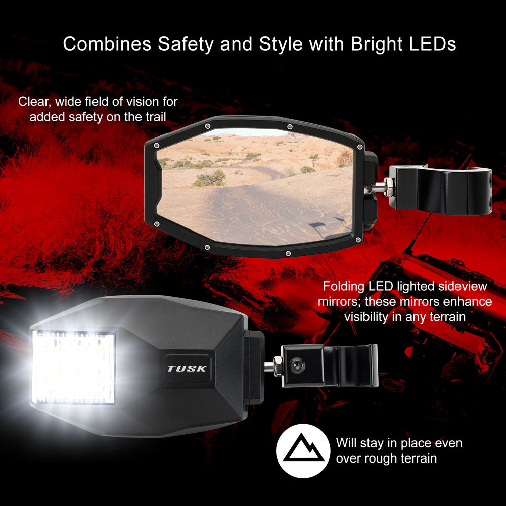 Tusk UTV LED Side View Mirrors Honda Talon 1000R 2019–2025