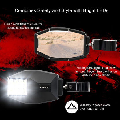 Tusk UTV LED Side View Mirrors Honda Talon 1000R 2019–2025