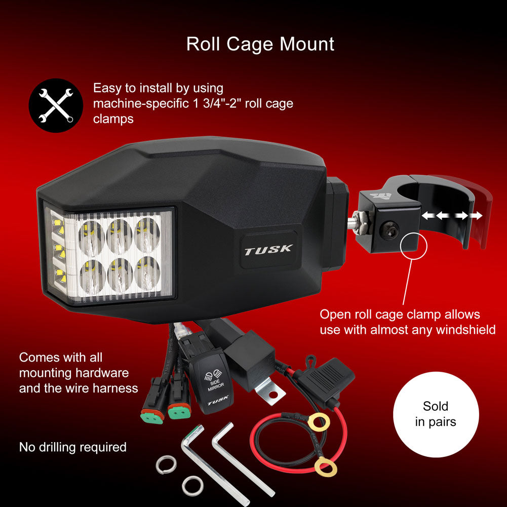 Tusk UTV LED Side View Mirrors Honda Talon 1000R 2019–2025