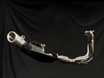 Vandemon Slash Cut Low Mount Titanium Exhaust System CFMOTO 675SR-R, 675SR-S, 675SS, 675NK 2024-2025 - Adventure Parts