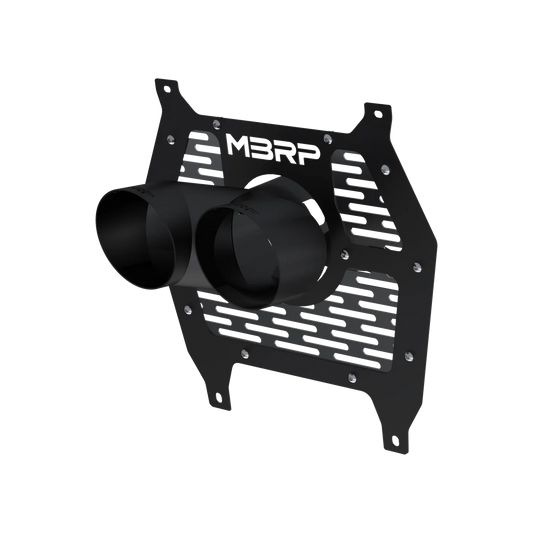 MBRP Black-Coated Steel 4" Dual Outlet Tip with Shield Can-Am Maverick R X RS 2024-2025