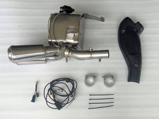 Vandemon Bimodal Stealth Side Mount Titanium Slip-On Triumph Rocket 3R & GT 2500 2019-2023 - Adventure Parts