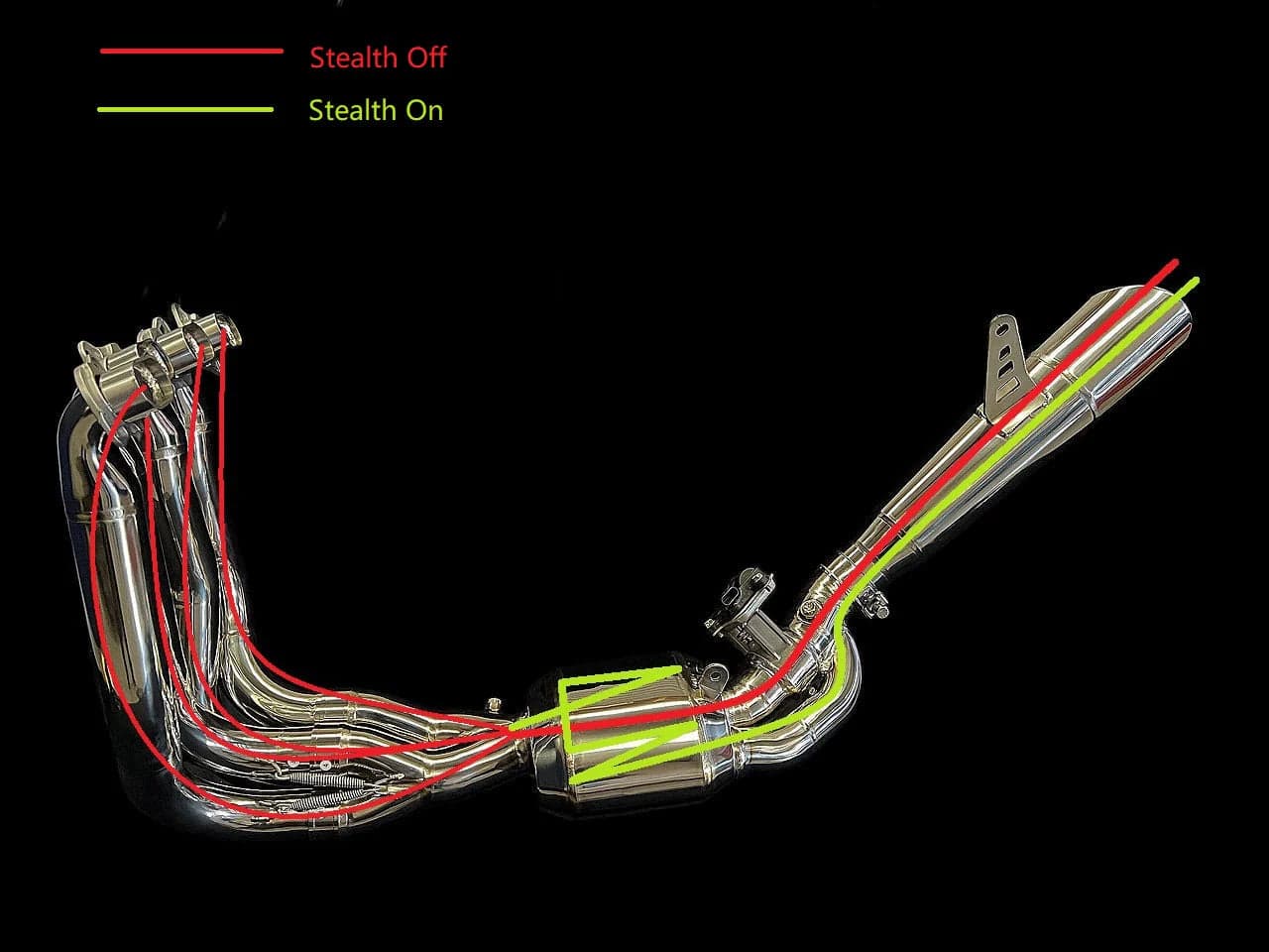 Vandemon Bimodal Stealth Polished Titanium Exhaust System Kawasaki H2 H2R 2015-24