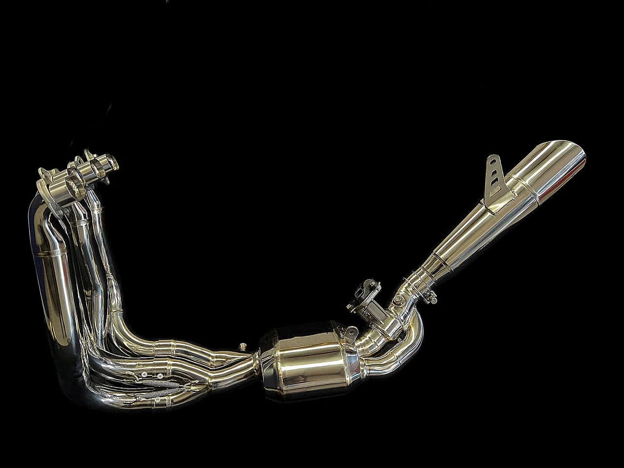 Vandemon Bimodal Stealth Polished Titanium Exhaust System Kawasaki H2 H2R 2015-24