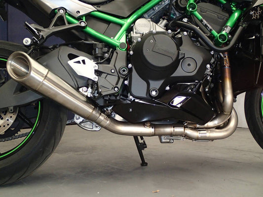 Vandemon Brushed Titanium Exhaust System Kawasaki Ninja ZH2 2020-24