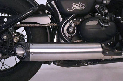 Vandemon Brushed Titanium Exhaust Triumph Bonneville Bobber and Speedmaster 1200 2017-2024