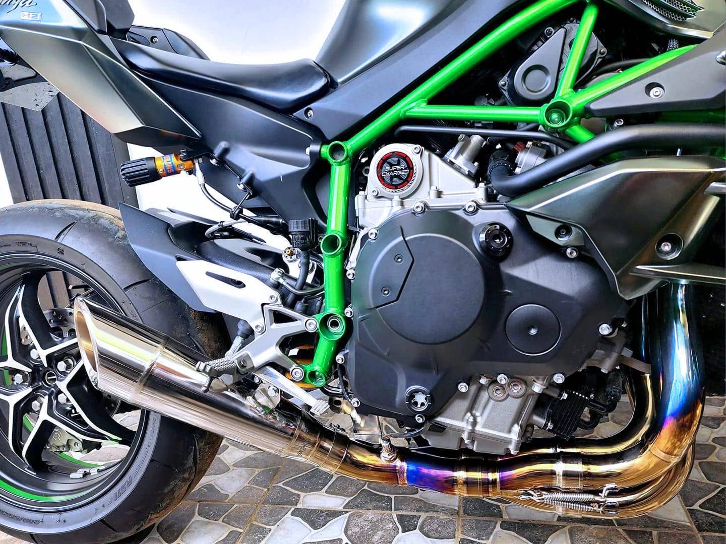 Vandemon Polished Titanium Exhaust System Kawasaki Ninja H2 & H2R 2015-24