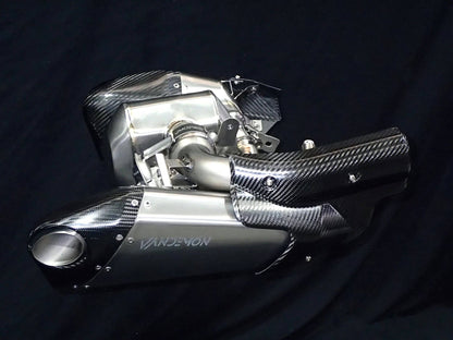 Vandemon Titanium Bimodal Stealth Titanium Slip-On Mufflers Triumph Rocket 3R & GT 2500 2019-2023