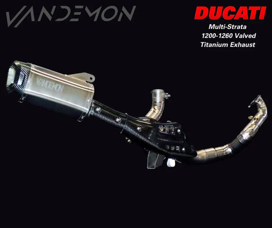 Vandemon Titanium Exhaust System with OEM Exhaust Valve Function Ducati Multistrada 1200-1260 Titanium Exhaust System with OEM Exhaust Valve Function