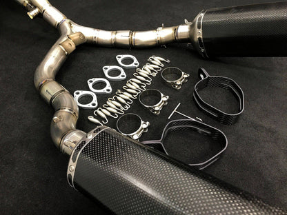 Vandemon Titanium Exhaust & Twin Carbon Fibre Mufflers Kawasaki Z1000 2014-2022/Ninja 1000SX 2020-2022