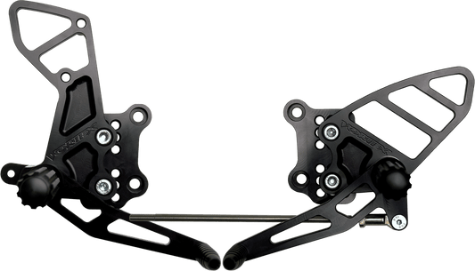 Vortex Racing Rearsets Suzuki SV650 2003-2010 SV1000 2003-2007 - Black - Adventure Parts