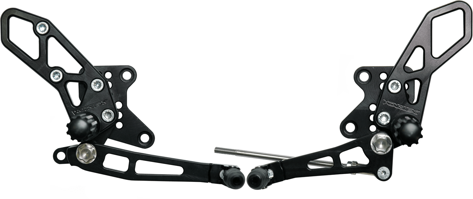 Vortex Racing V2 Rearsets Kawasaki Ninja 250R/300R 2008-2017 - Black ...