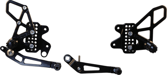 Vortex Racing V2 Rearsets Suzuki GSX-R600 GSXR600 2011-2023 - Black - Adventure Parts