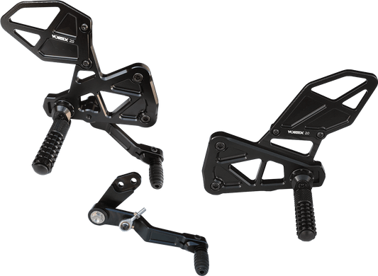 Vortex Racing V3 2.0 Rearsets Suzuki GSX-R1000 R GSXR1000 2017-2023 - Black - Adventure Parts