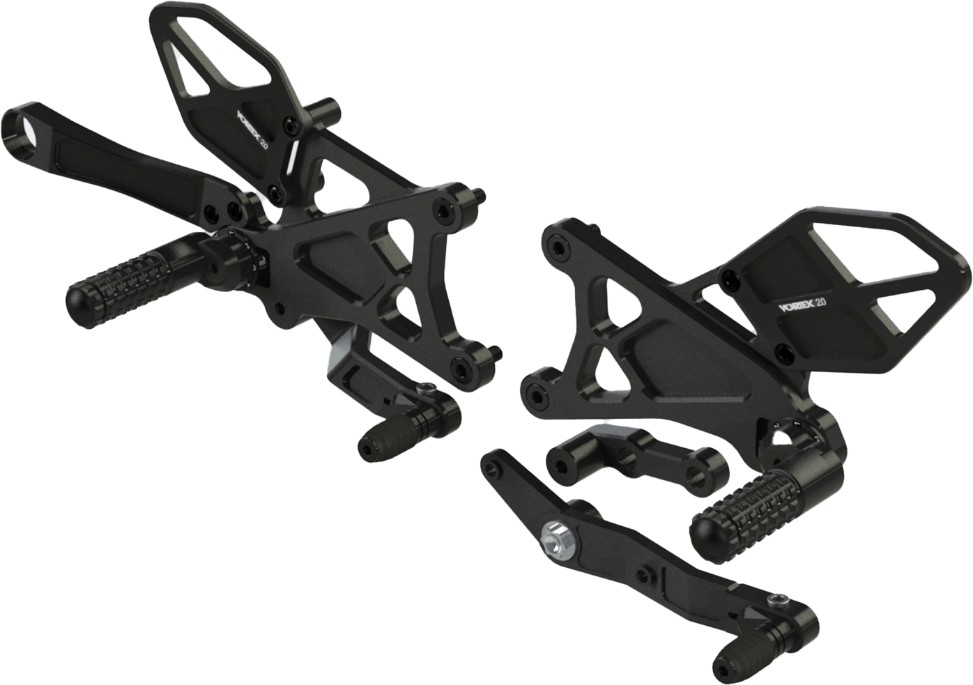 Vortex Racing Motorcycle Vortex Racing V3 2.0 Rearsets Yamaha YZF-R1 R1M R1S 2015-2024 - Black