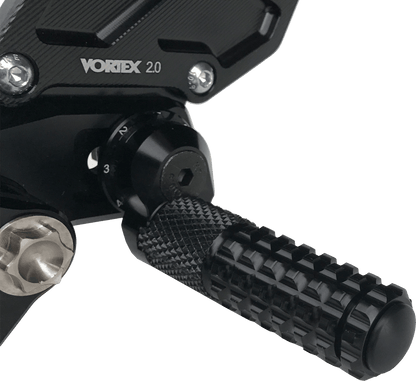 Vortex Racing V3 2.0 Rearsets Yamaha YZF-R3 2015-2024 - Black