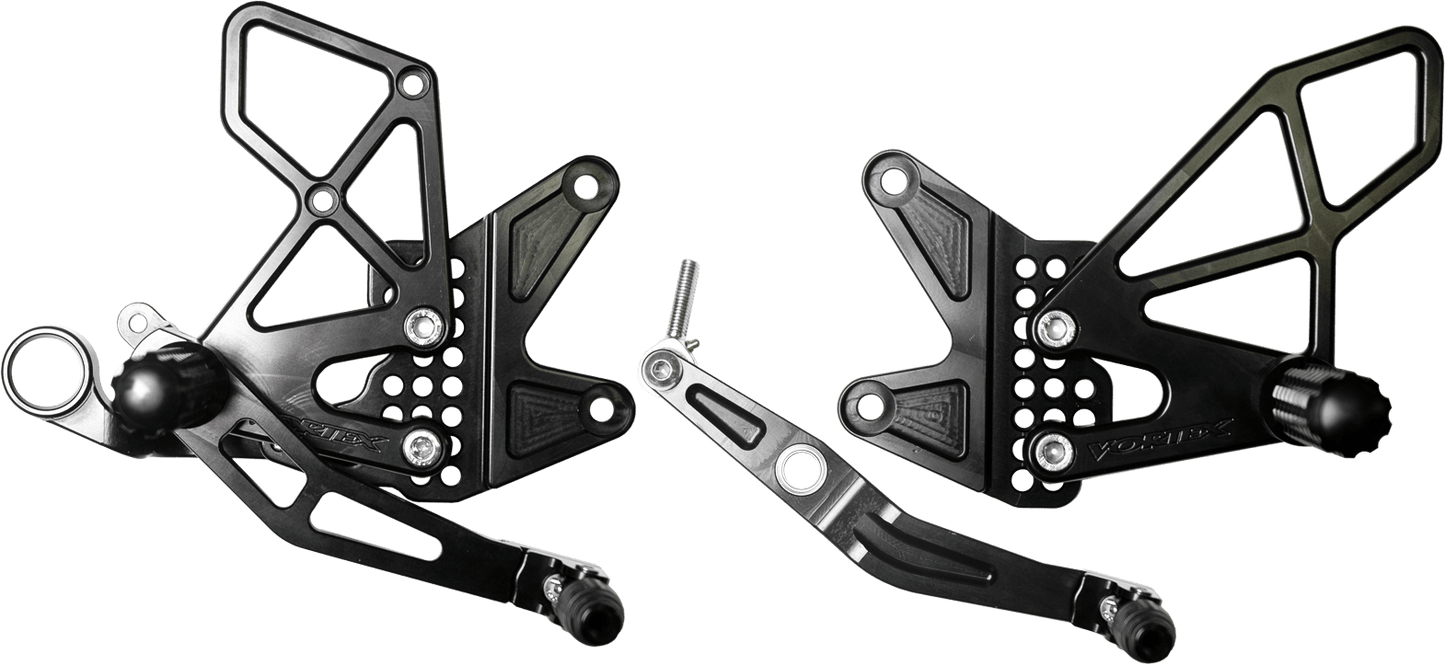 Vortex Racing V3 2.0 Rearsets Yamaha YZF-R6 2006-2023 - Black