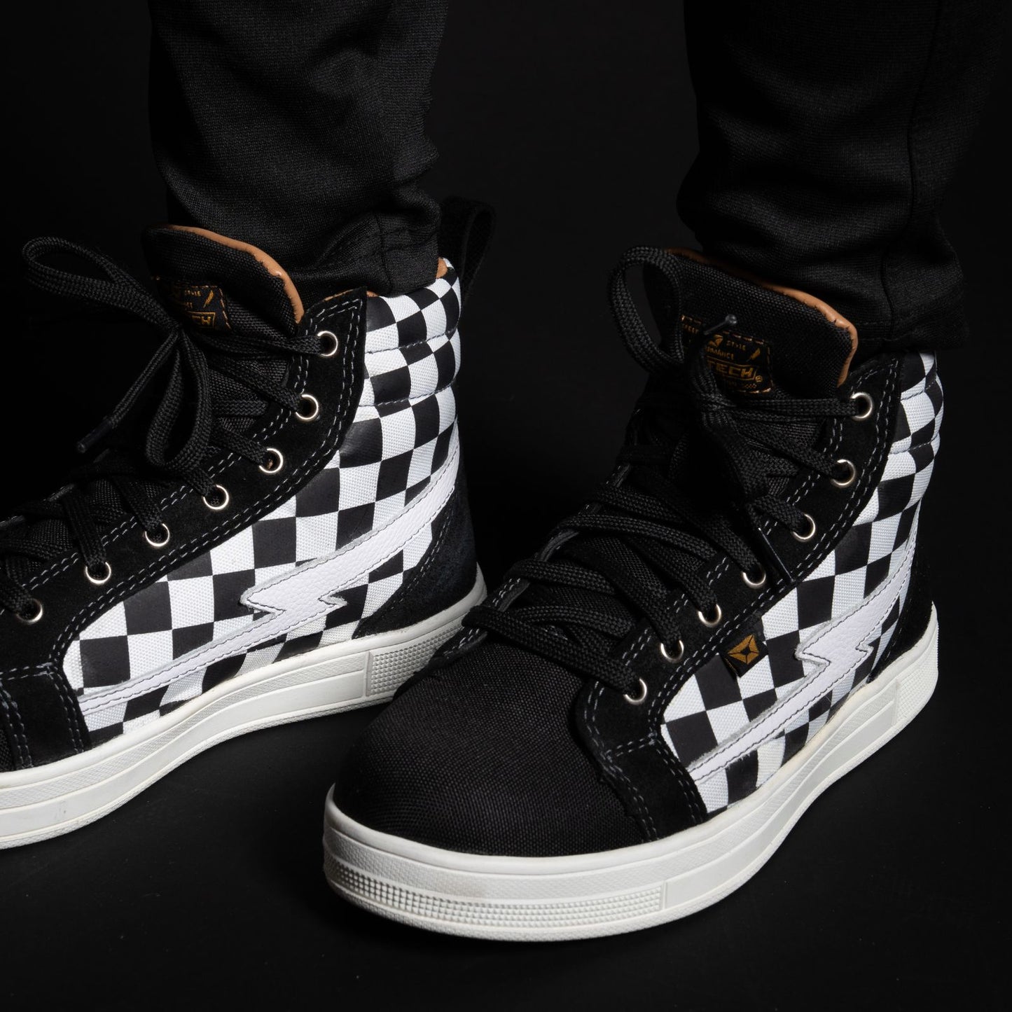 Cortech Women's Slayer Canvas Check Motorcycle Riding Shoes - Adventure Parts