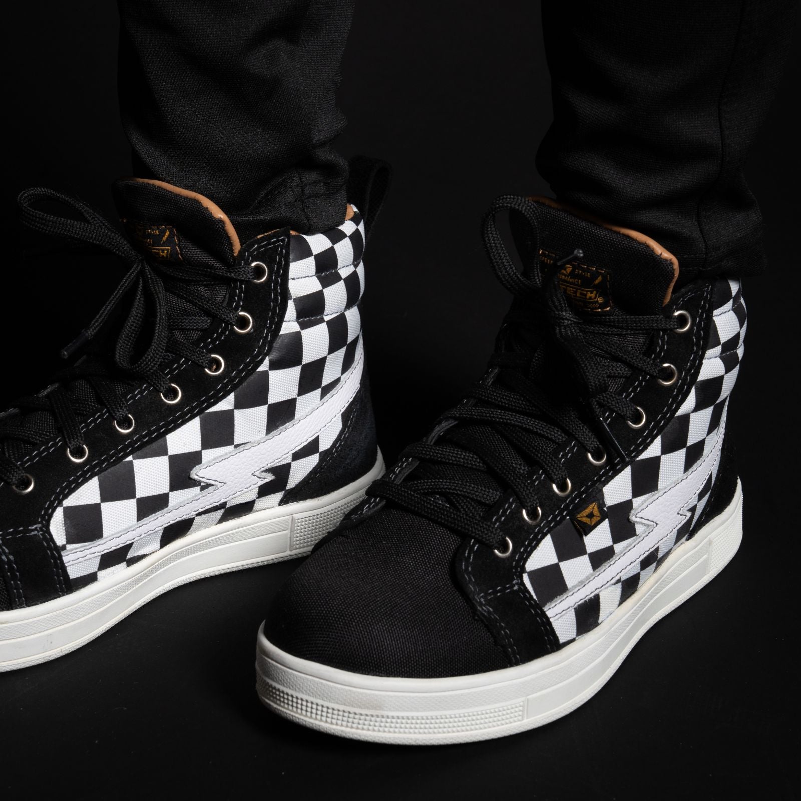 Cortech Women's Slayer Canvas Check Motorcycle Riding Shoes - Adventure Parts