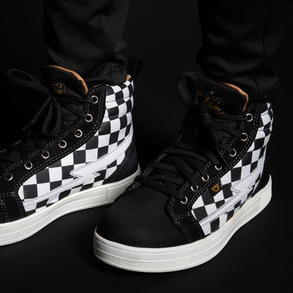 Cortech Women's Slayer Canvas Check Motorcycle Riding Shoes - Adventure Parts