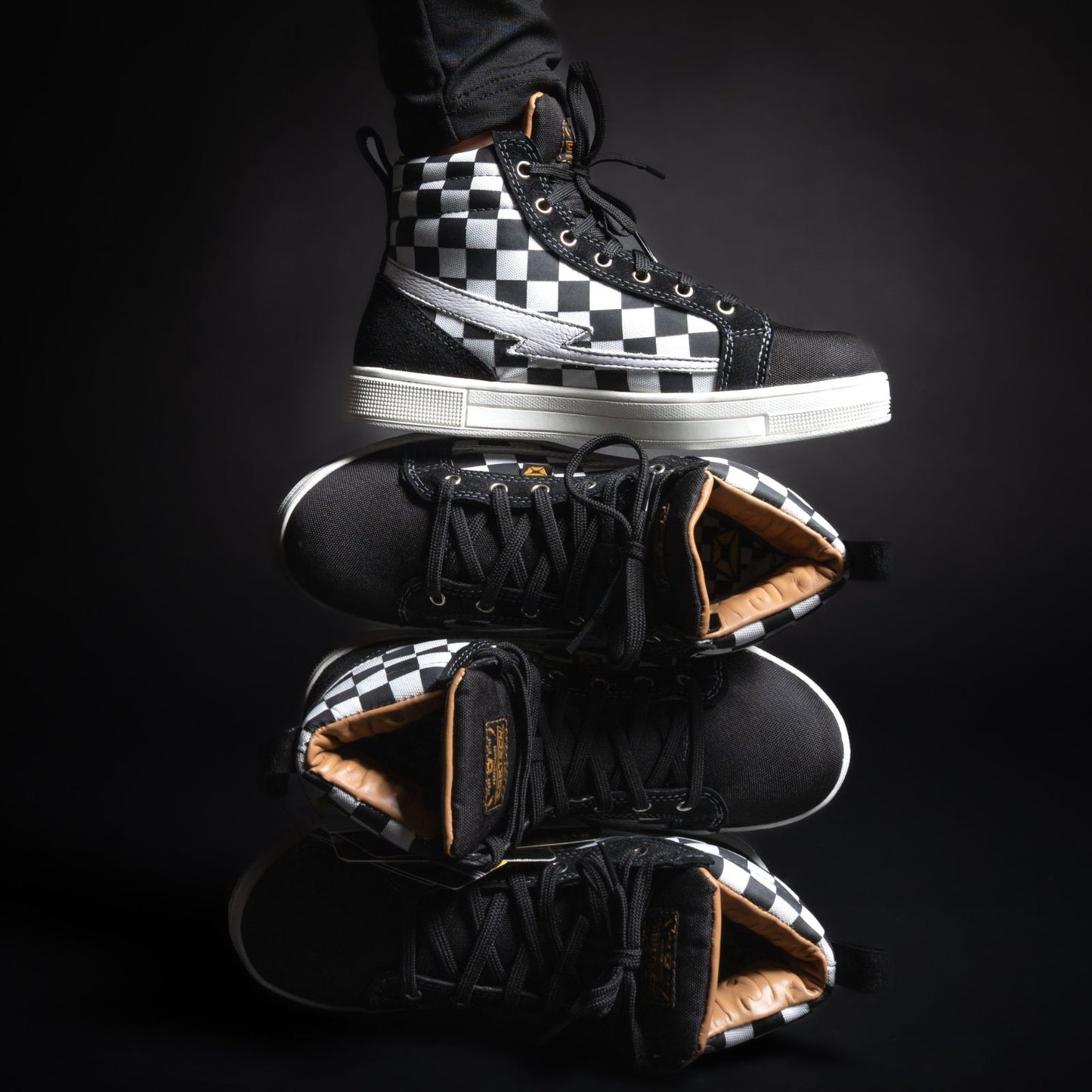 Cortech Women's Slayer Canvas Check Motorcycle Riding Shoes - Adventure Parts