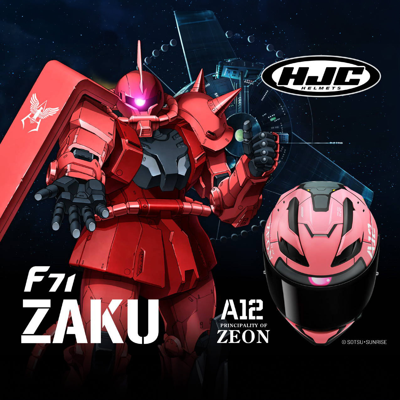HJC F71 Zaku Bandai Namco Full Face Motorcycle Helmet